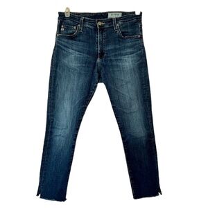 AG Adriano Goldschmied The Farrah High Rise Skinny Ankle Jean Raw Hem 29R